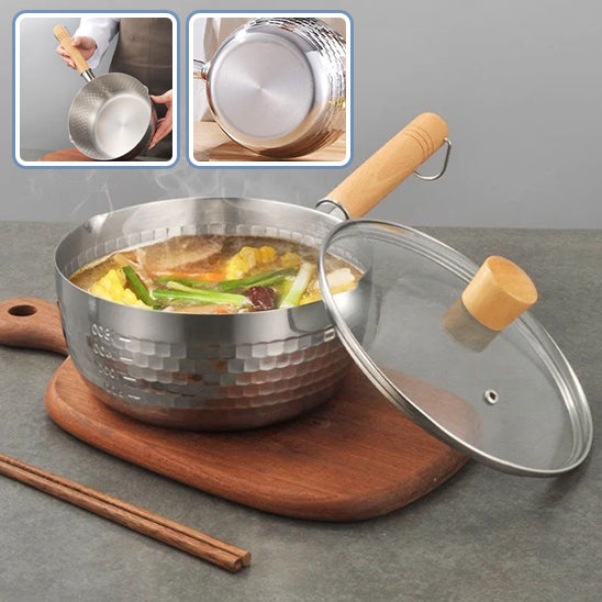 casserole inox couvercle manche bois