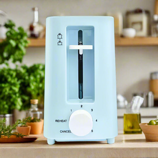 grille-pain bleu face avant 5 niveaux