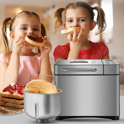 machine pain jeunes filles mangeant pain confiture