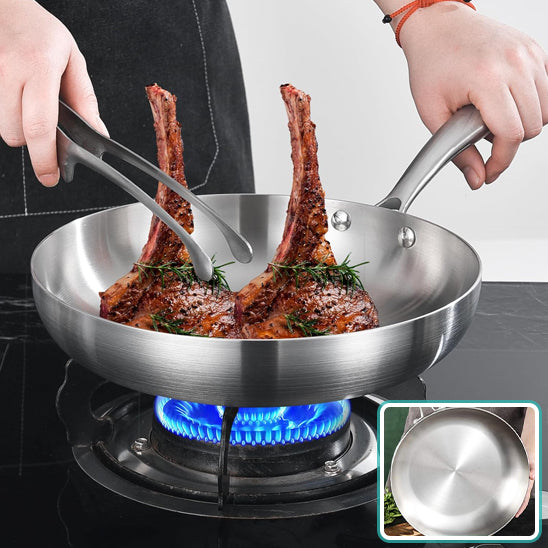 poele inox cotelettes agneau cuisiniere gaz