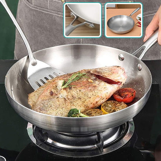 poele inox poisson legumes spatule